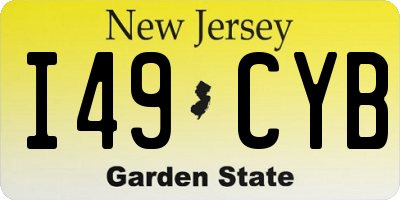 NJ license plate I49CYB
