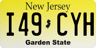 NJ license plate I49CYH