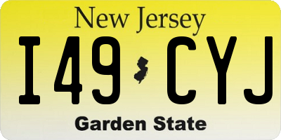 NJ license plate I49CYJ