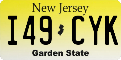NJ license plate I49CYK