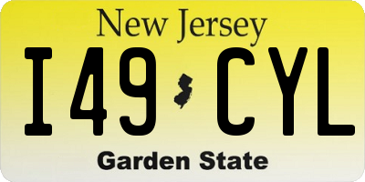 NJ license plate I49CYL