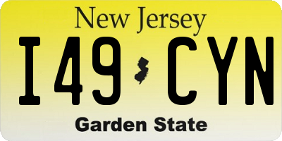 NJ license plate I49CYN
