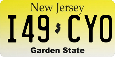 NJ license plate I49CYO