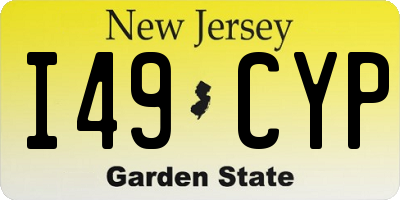 NJ license plate I49CYP