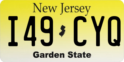 NJ license plate I49CYQ