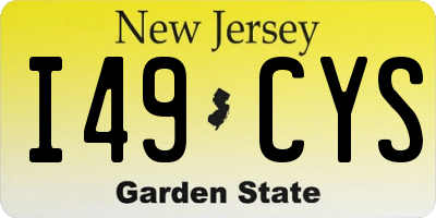 NJ license plate I49CYS