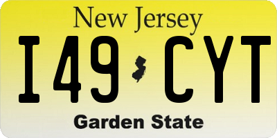 NJ license plate I49CYT