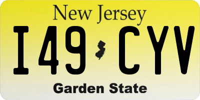 NJ license plate I49CYV