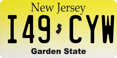 NJ license plate I49CYW