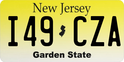 NJ license plate I49CZA