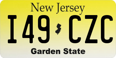 NJ license plate I49CZC