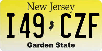 NJ license plate I49CZF