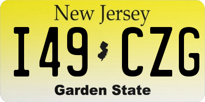 NJ license plate I49CZG