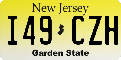 NJ license plate I49CZH
