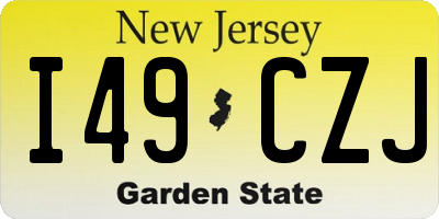 NJ license plate I49CZJ