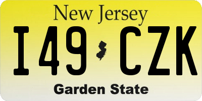 NJ license plate I49CZK