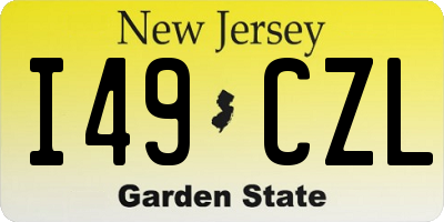NJ license plate I49CZL