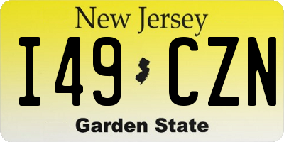 NJ license plate I49CZN
