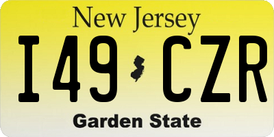 NJ license plate I49CZR