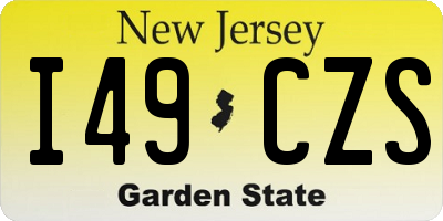 NJ license plate I49CZS