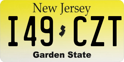 NJ license plate I49CZT