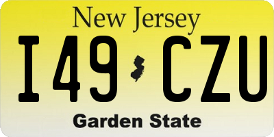 NJ license plate I49CZU