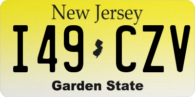 NJ license plate I49CZV