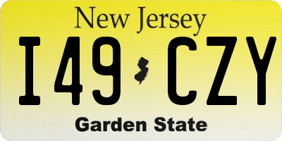 NJ license plate I49CZY