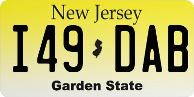 NJ license plate I49DAB