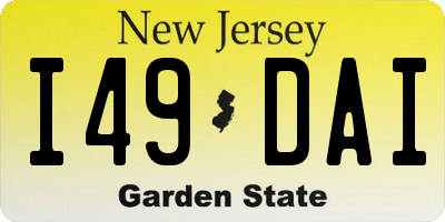 NJ license plate I49DAI