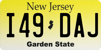 NJ license plate I49DAJ