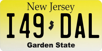 NJ license plate I49DAL