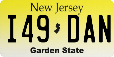 NJ license plate I49DAN