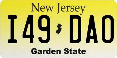 NJ license plate I49DAO