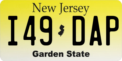 NJ license plate I49DAP