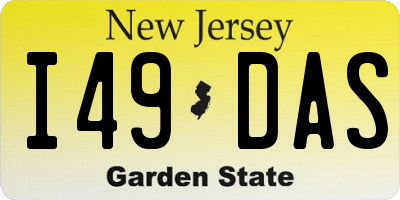 NJ license plate I49DAS