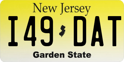 NJ license plate I49DAT