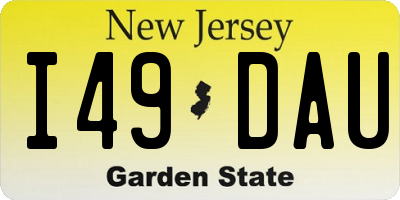 NJ license plate I49DAU