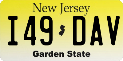NJ license plate I49DAV