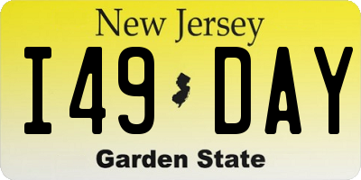 NJ license plate I49DAY