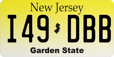 NJ license plate I49DBB