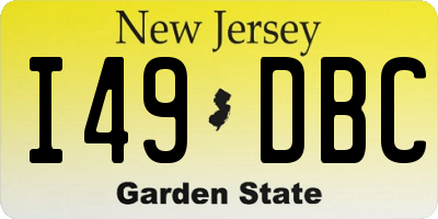 NJ license plate I49DBC