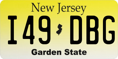 NJ license plate I49DBG