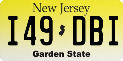 NJ license plate I49DBI
