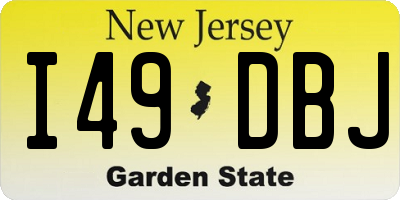 NJ license plate I49DBJ
