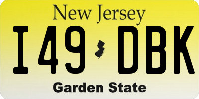 NJ license plate I49DBK