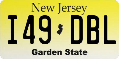 NJ license plate I49DBL
