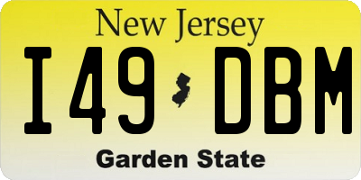 NJ license plate I49DBM