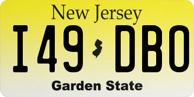 NJ license plate I49DBO