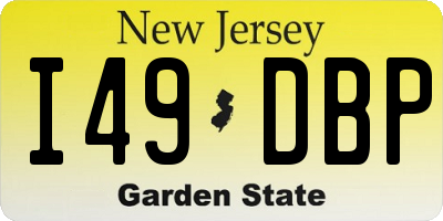 NJ license plate I49DBP